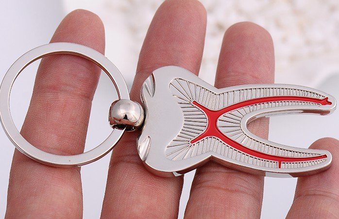 Anatomical Tooth Keychain Ð Metal Finish with Root Canal Design - Image 4