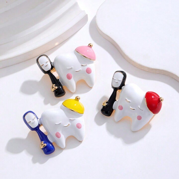 Tooth Shape Brooch Cute Cartoon