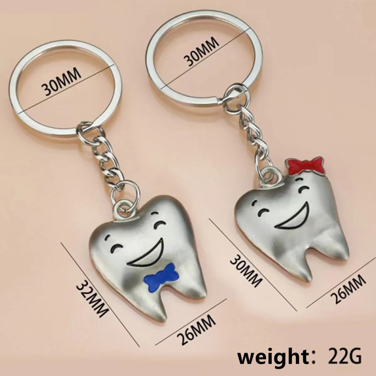 Smiley Tooth Couple Keychain (Set of 2)