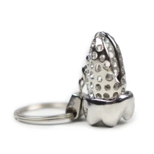 Tooth-Shaped Silver Keychain – Elegant Metal Finish