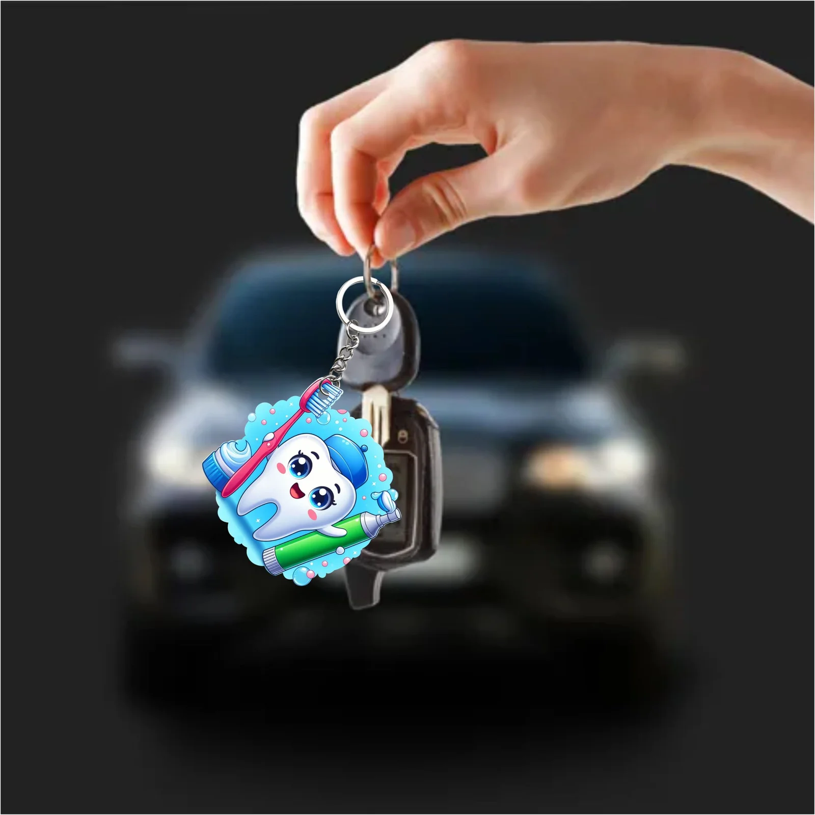 Dental Keychains – Tooth with Brush Keychain