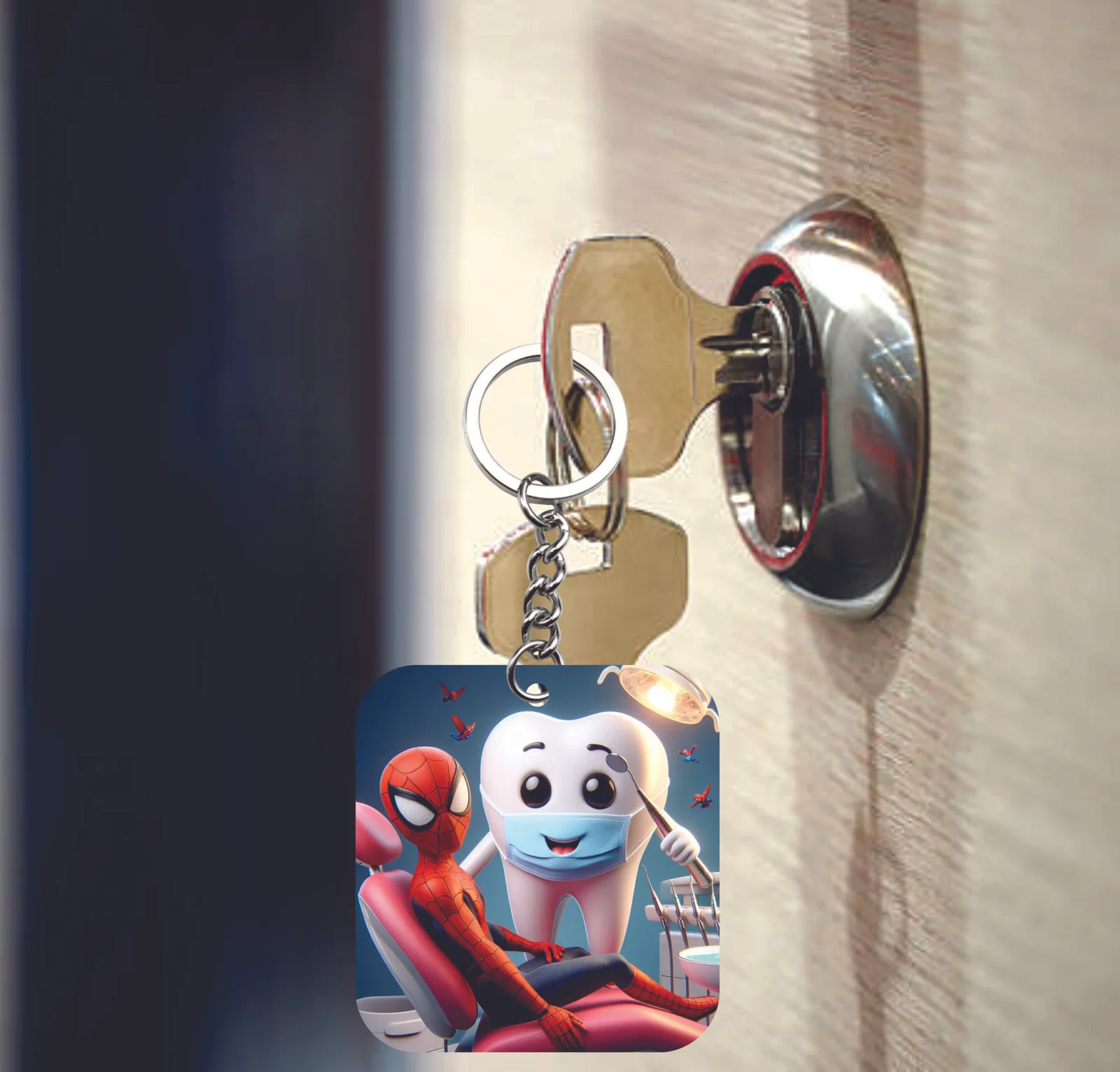 Dental Keychains – Tooth with Superhero Keychain
