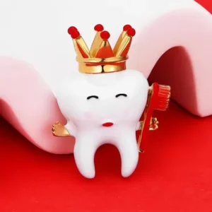 Crown & Teeth Shape Brooch