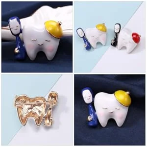 Tooth Shape Brooch Cute Cartoon