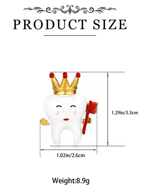 Crown & Teeth Shape Brooch