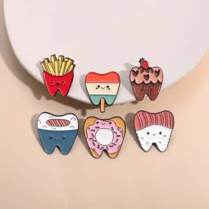 Cute Cartoon Dental Brooch Set (Pack of 6)