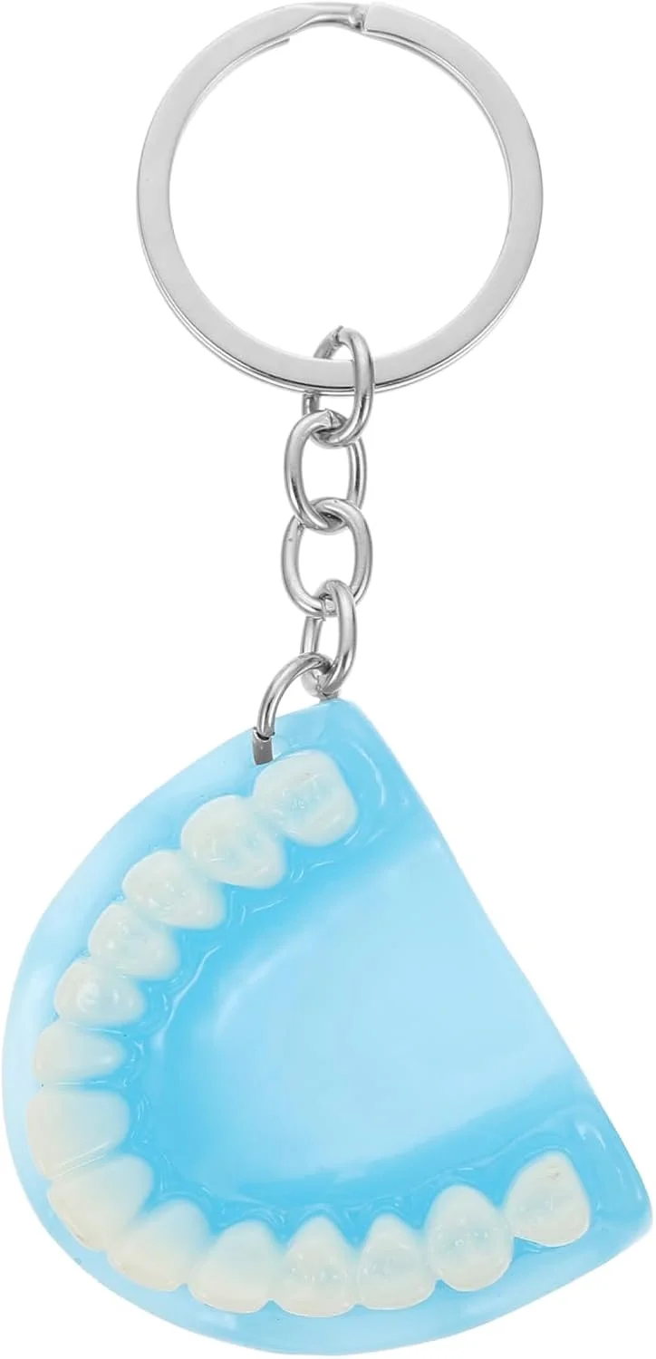 Blue Dental Denture Keychain