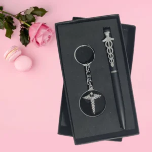 Caduceus Symbol Pen and Keychain Gift Set