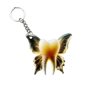Dental Keychain – Golden Butterfly Keychain