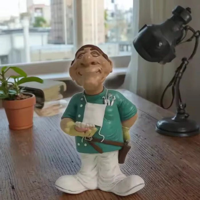 Funny Cartoon Dentist Figurine – Resin Decorative Showpiece