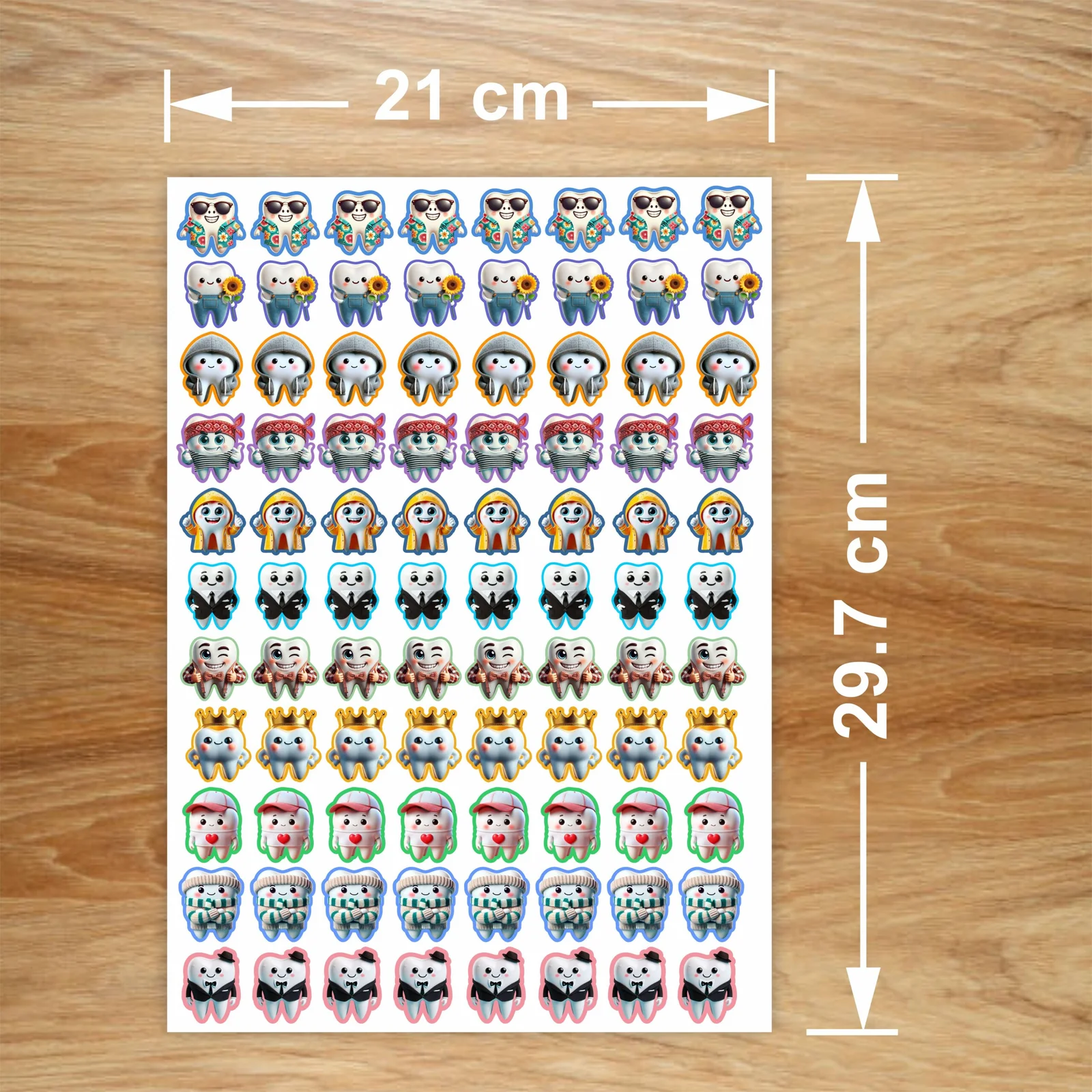 Pedo Micro Stickers – Pack of 6 Sheets (Tooth Characters Edition)