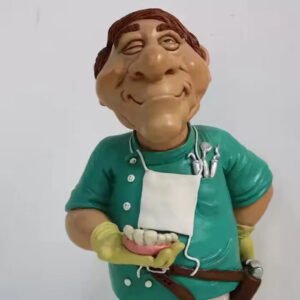 Funny Cartoon Dentist Figurine – Resin Decorative Showpiece