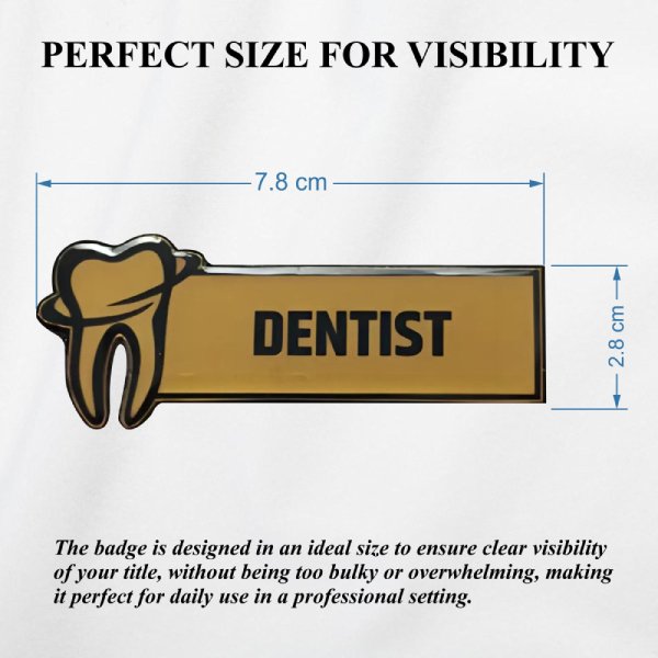 Dentist Professional Name Tag Badge with Tooth Symbol