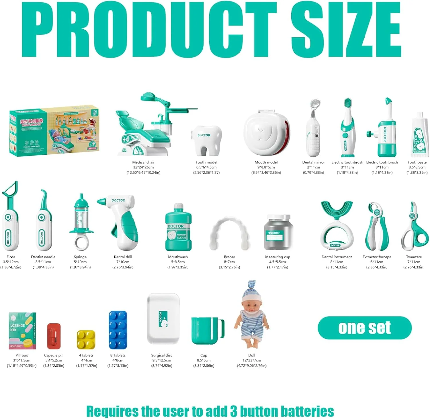 Kids Pretend Doctor Toy Dental Clinic Play Set tag