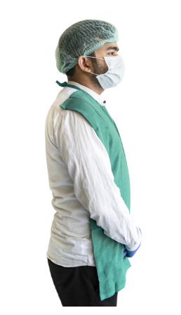 Patient Apron Green Cloth