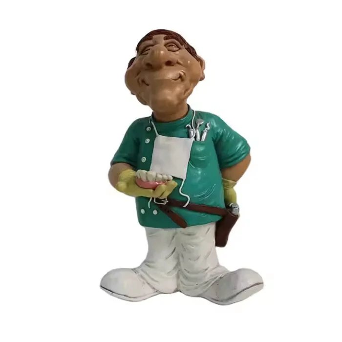 Funny Cartoon Dentist Figurine – Resin Decorative Showpiece