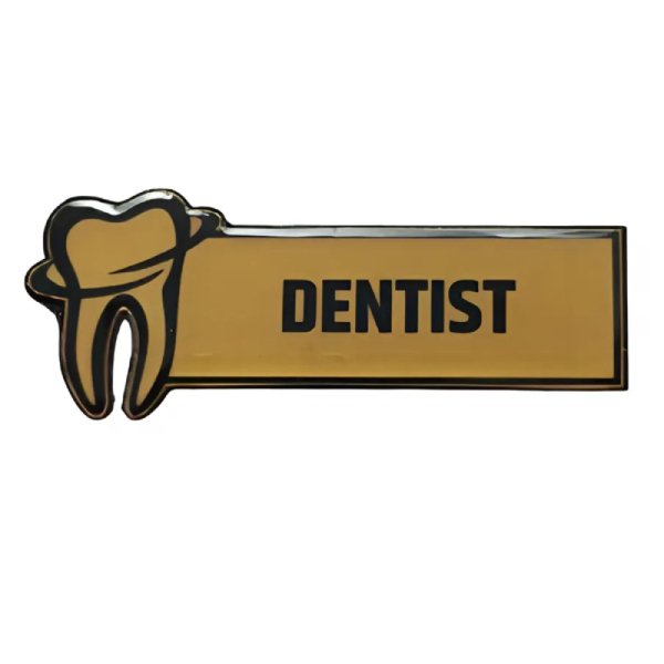 Dentist Professional Name Tag Badge with Tooth Symbol
