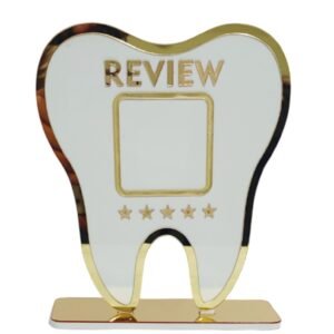 Toothshape Acryalic Golden Review Stand