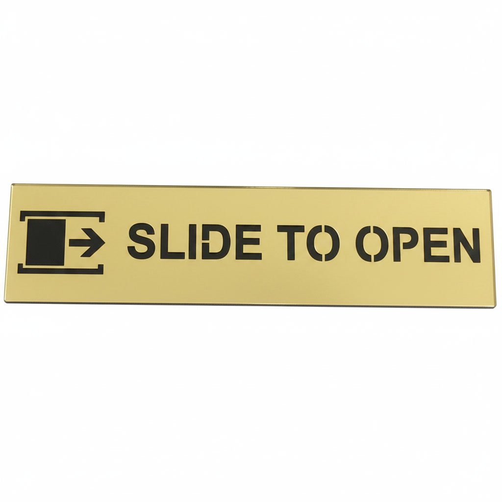 Slide to Open – Acrylic Sign Plate