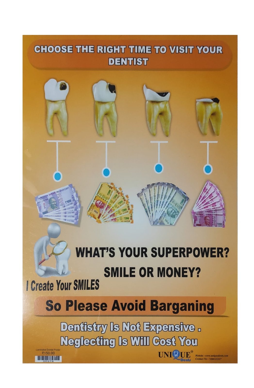 Right Time for Dental Visit Poster – Laminated