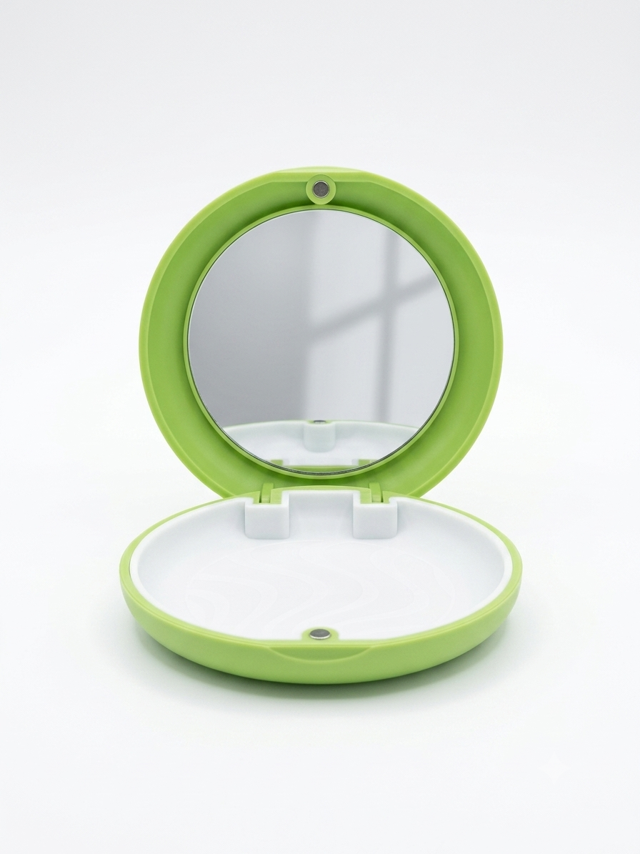 Round Acrylic Aligner Box with Mirror & Base